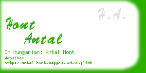 hont antal business card